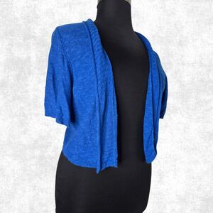 Lane Bryant Cobalt Blue Knit Open Shrug Cardigan – Plus Size 22/24